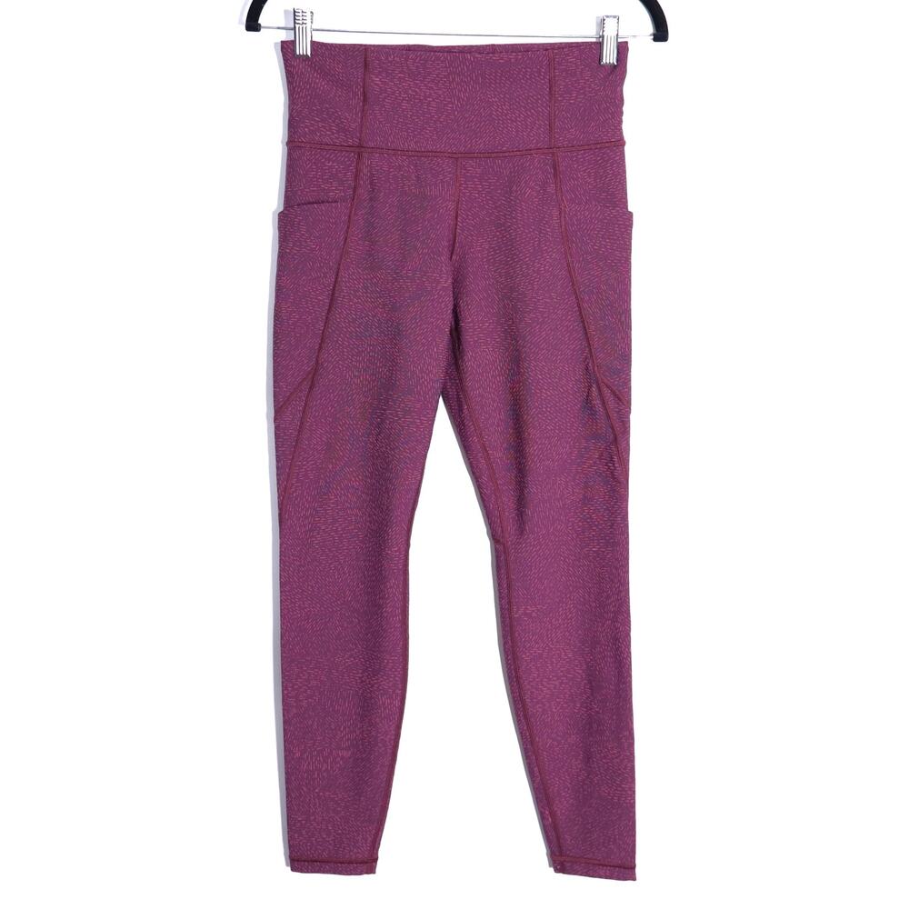 ATHLETA Stash Pocket Tight Legging Rainwater Antique Burgundy Active Women's S